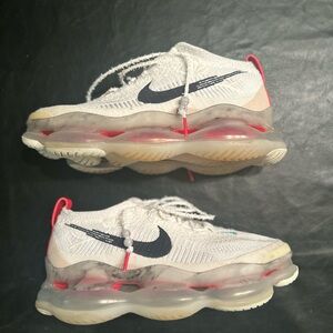 Nike White and Black Sneakers with VaporMax Sole